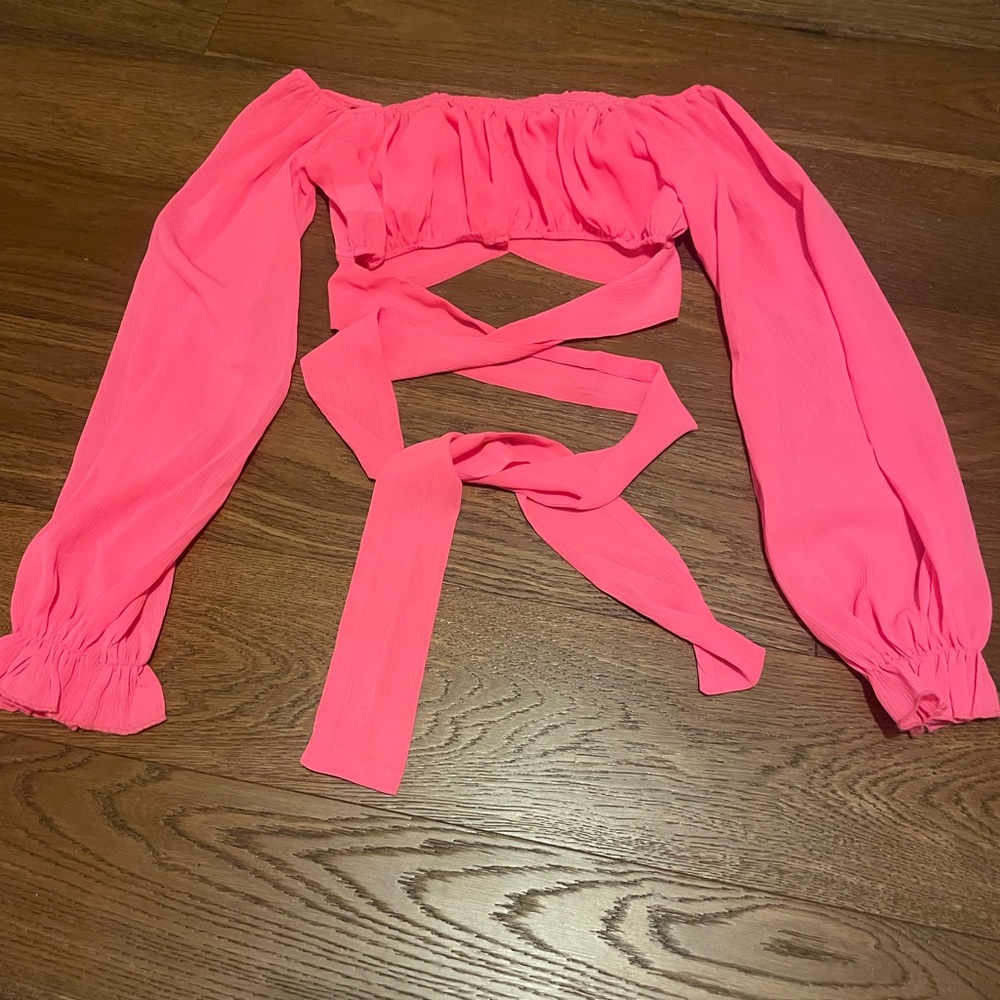 Hot pink wrap shirt